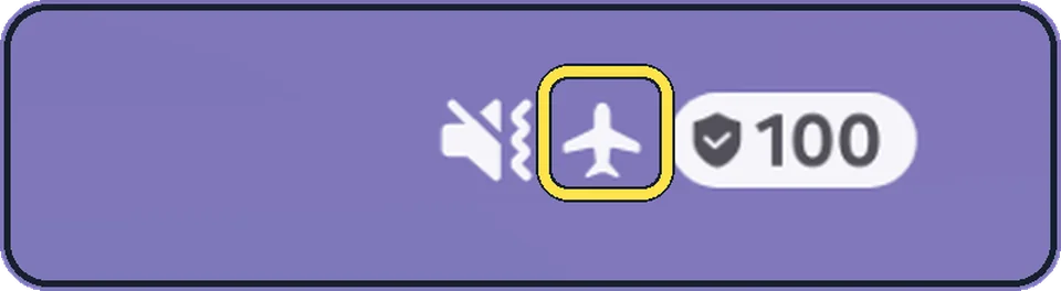 Android status bar, enlarged: Plane: Airplane mode