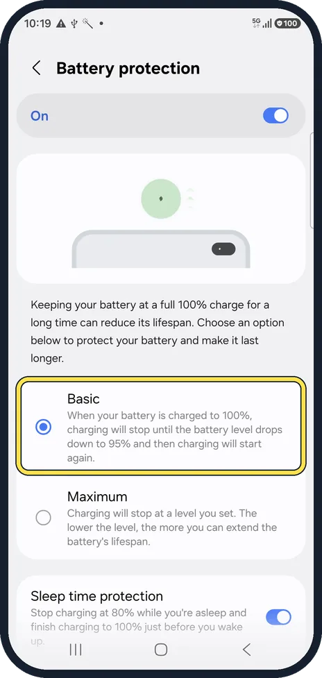 Android screenshot: Stuck between 95% and 99%? That is Basic