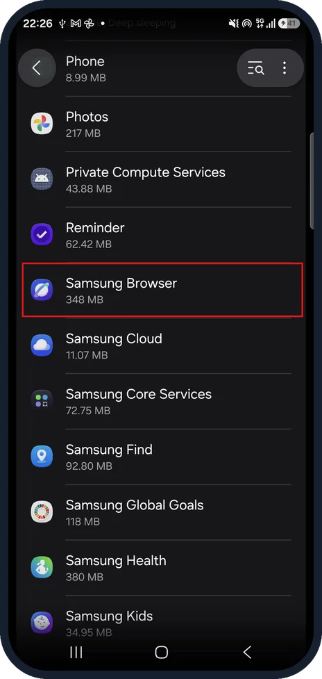 Screenshot from the guide: Samsung Internet is now Samsung Browser: where things moved