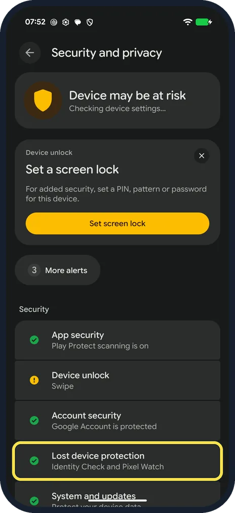 Screenshot from the guide: Should you turn on Theft protection on a Google Pixel? What each lock does (Android 17)