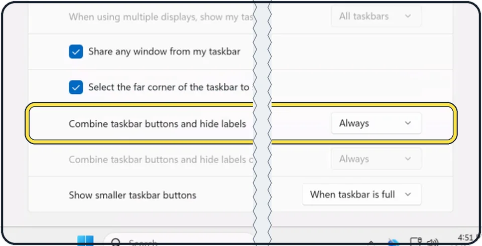Windows screenshot: App names missing from the buttons