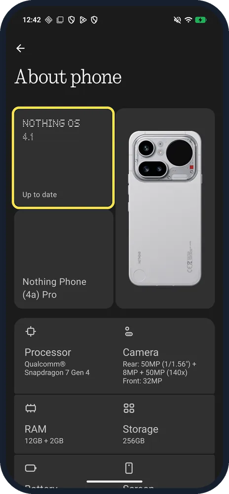 Android screenshot: Up to date