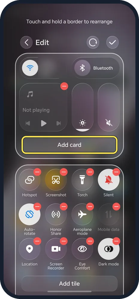 Android screenshot: Add card