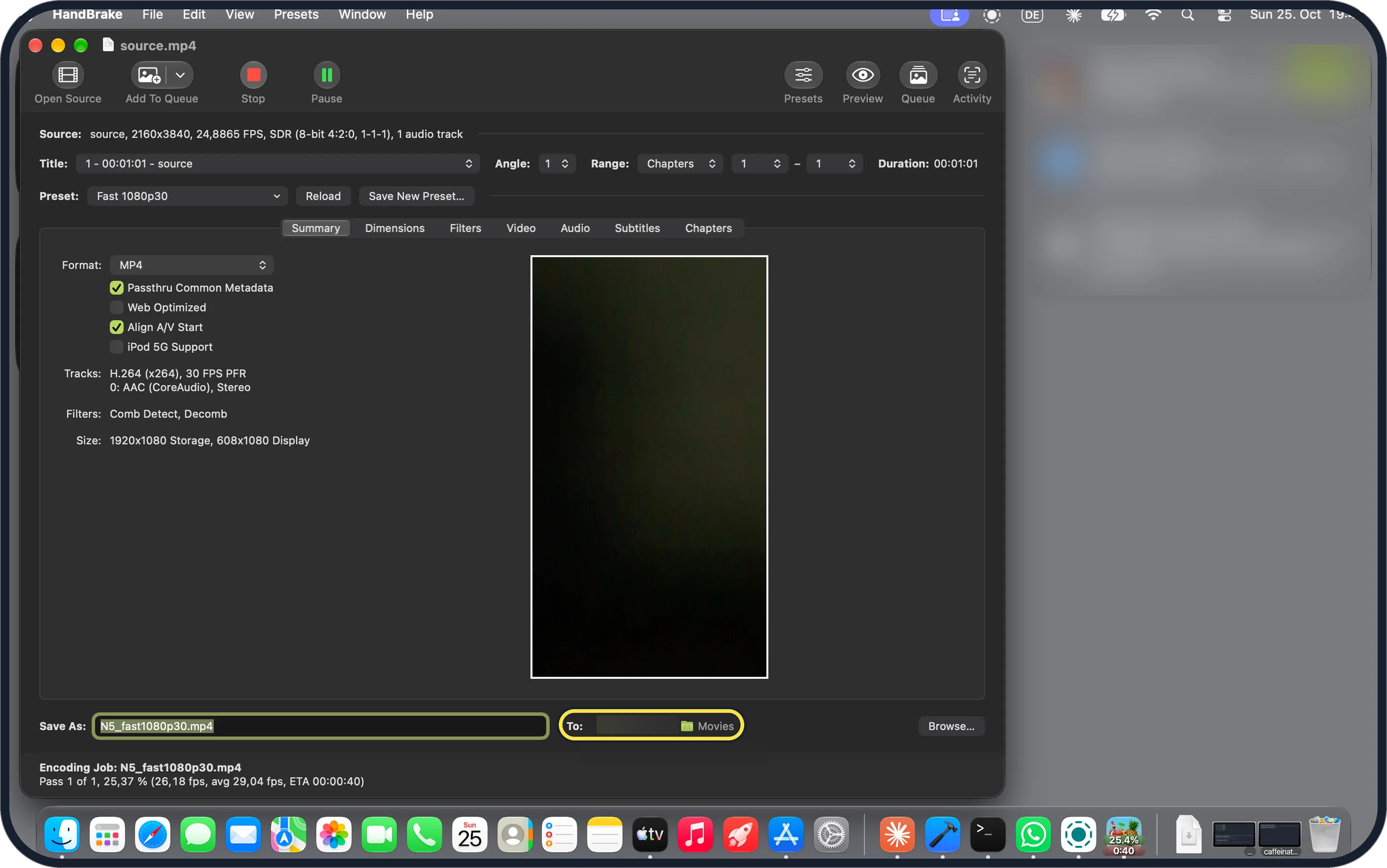 Mac screenshot: To: Movies