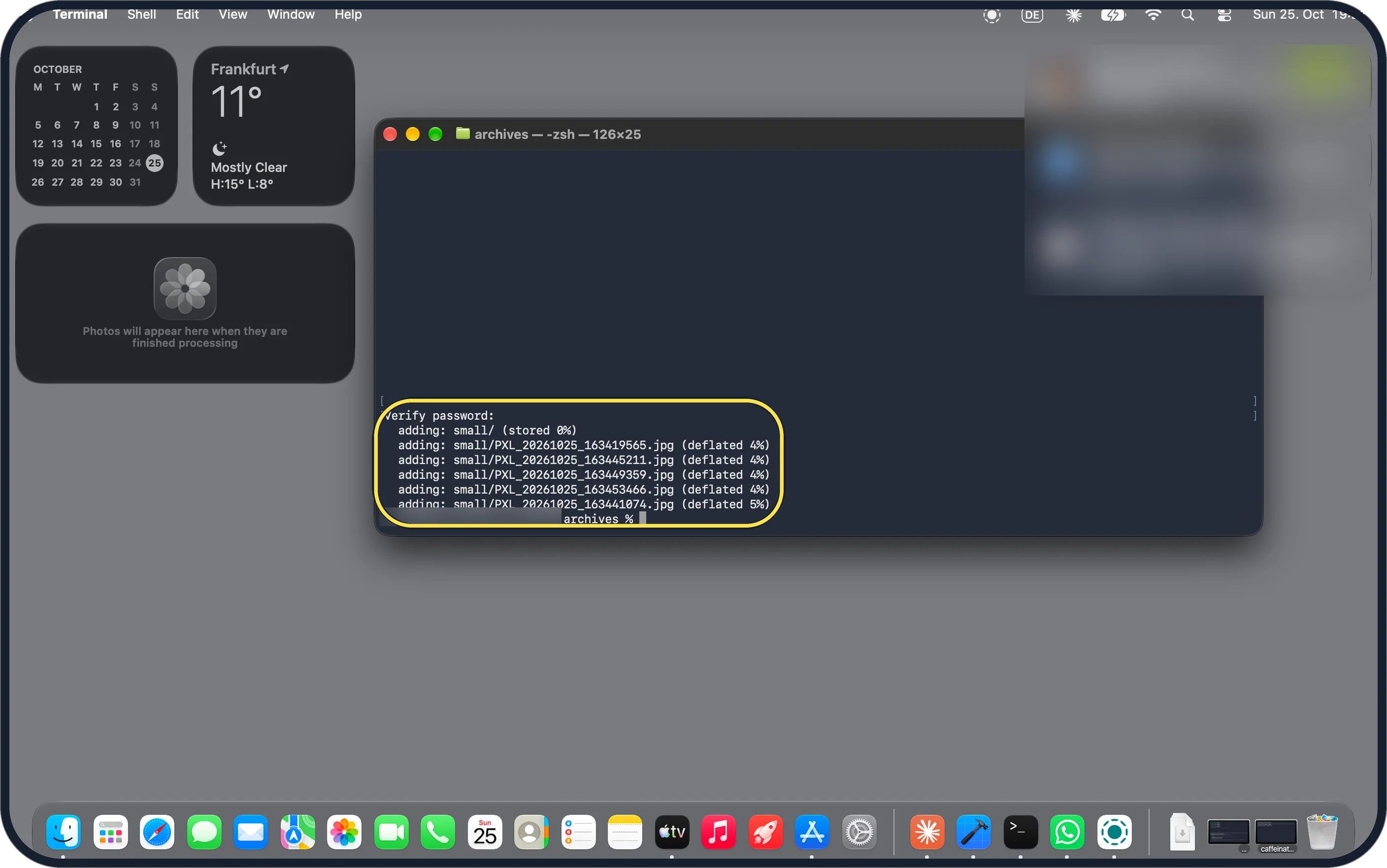 Mac screenshot: Verify password, adding small