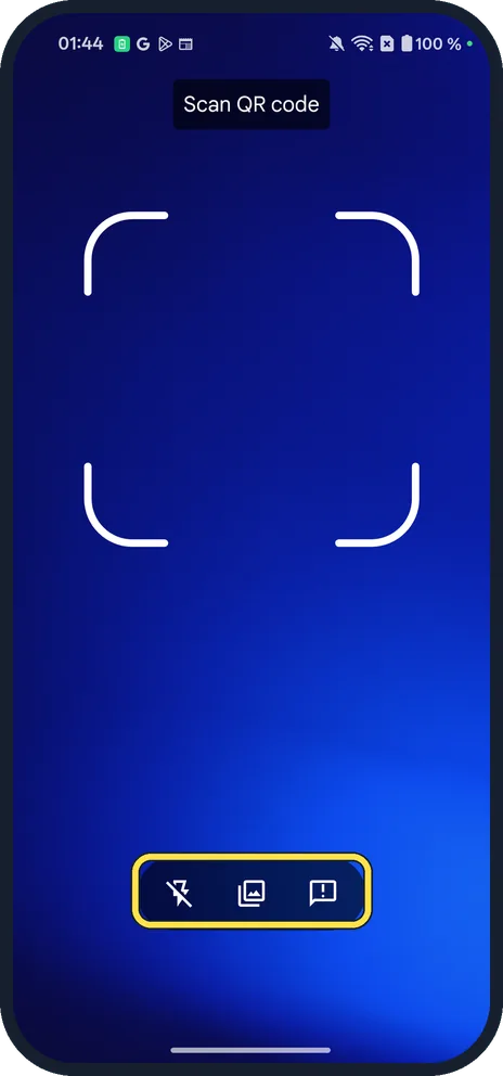 Android screenshot: Scanner buttons on our OnePlus