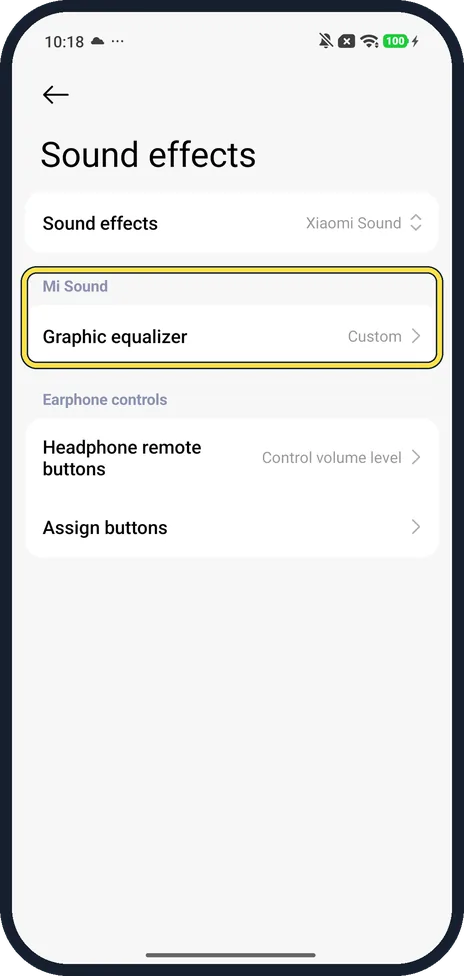 Android screenshot: Xiaomi Sound on our Redmi