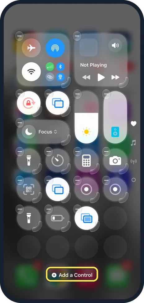 iPhone screen: Add it to Control Centre