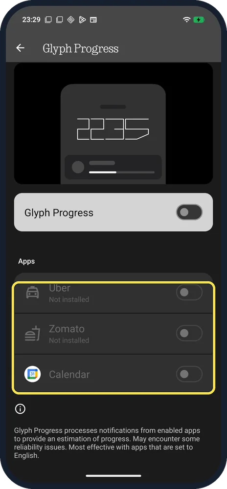 Android screenshot: Apps list