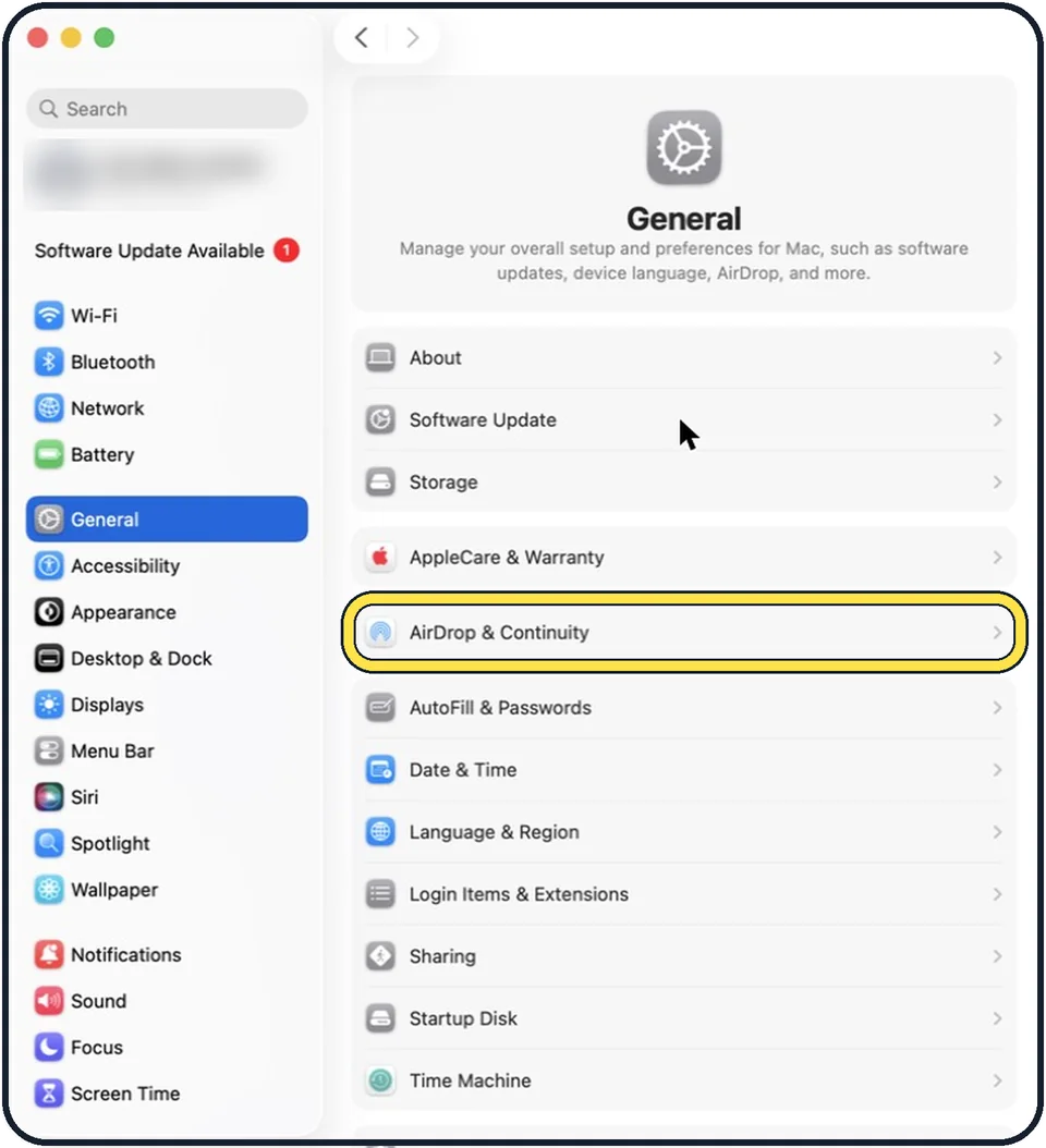 Screenshot from the guide: How to use Handoff between a Mac and an iPhone