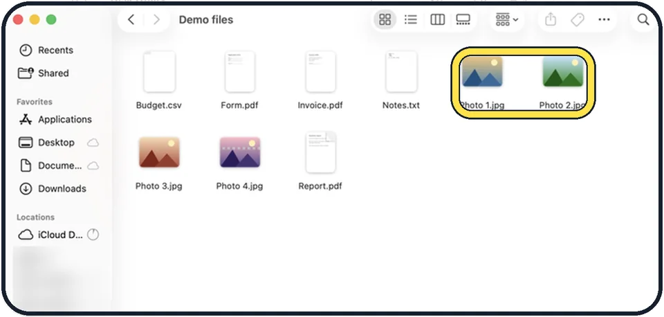Mac screenshot: Select the file