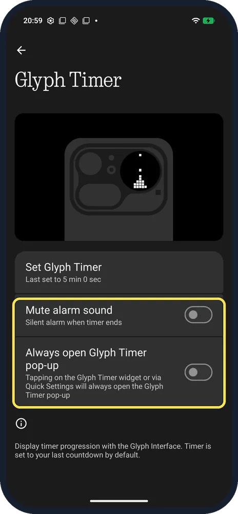 Android screenshot: Mute alarm sound