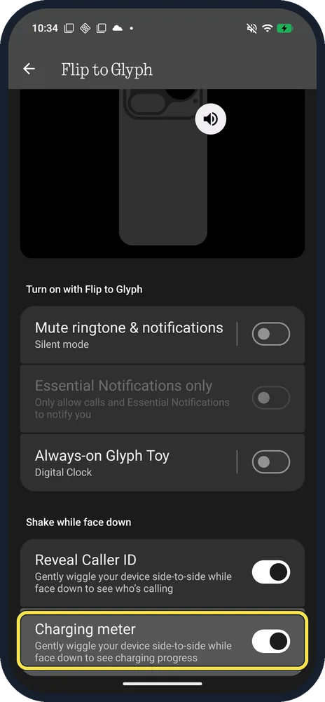 Android screenshot: Charging meter