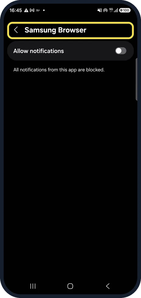 Android screenshot: Samsung Internet is now Samsung Browser