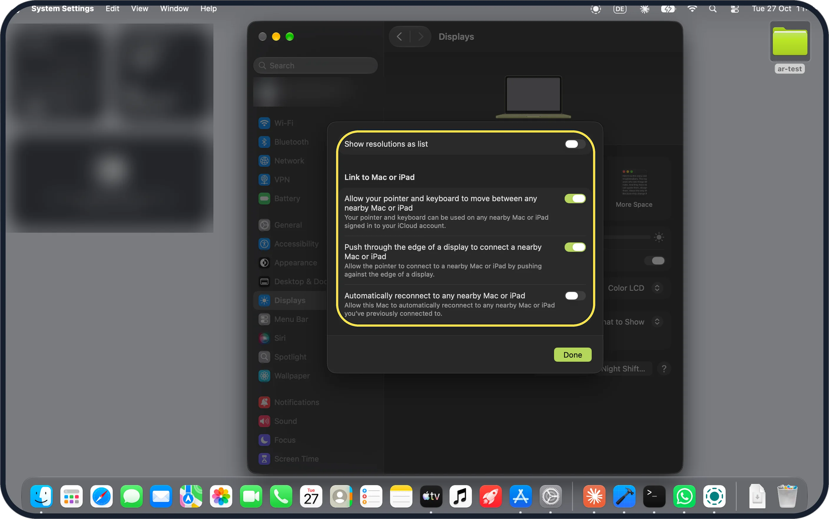 Mac screenshot: Advanced: still no refresh rate