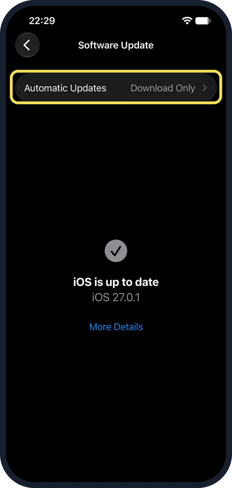 iPhone screen: Before the update it read Download Only