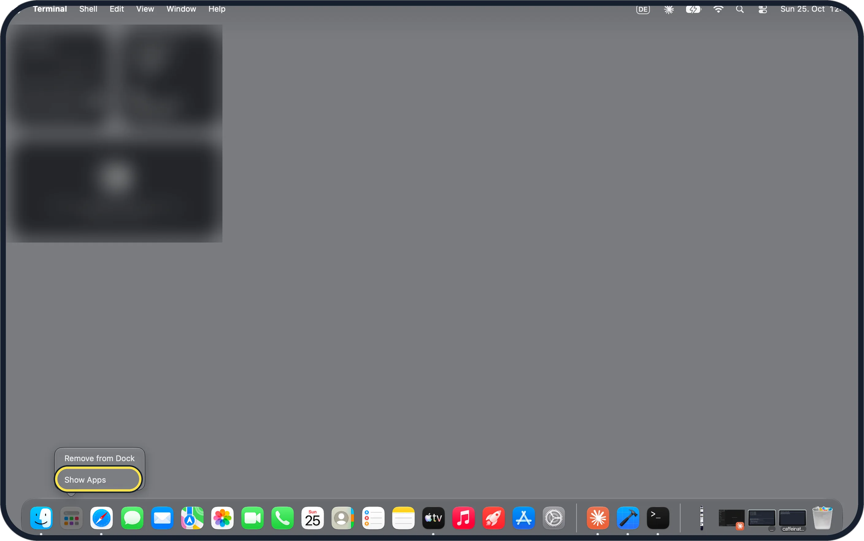 Mac screenshot: Find Apps in the Dock