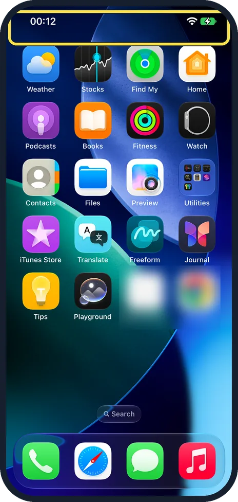 iPhone screen: Go to the Home Screen