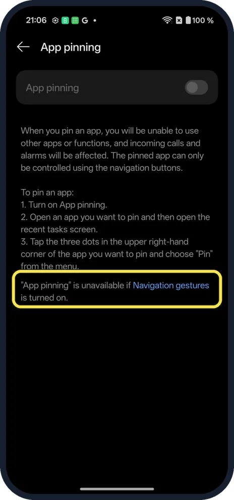 Android screenshot: Read why
