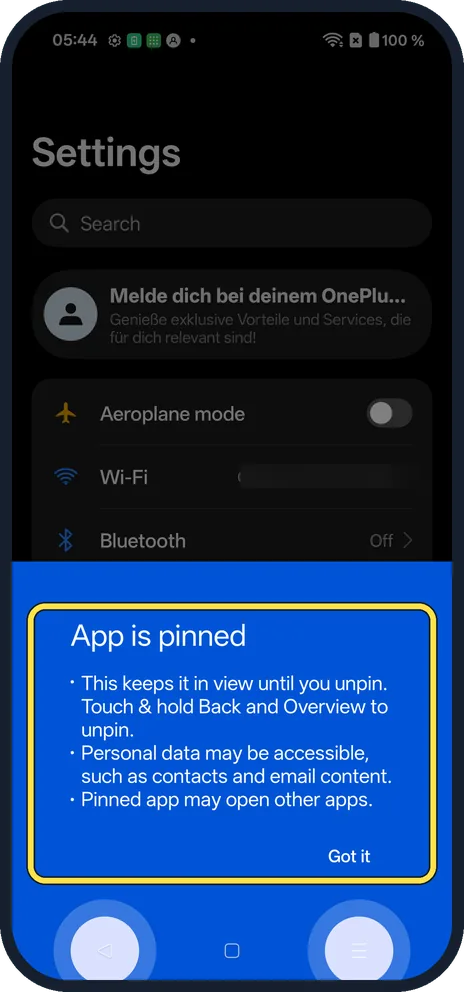 Android screenshot: Read the message