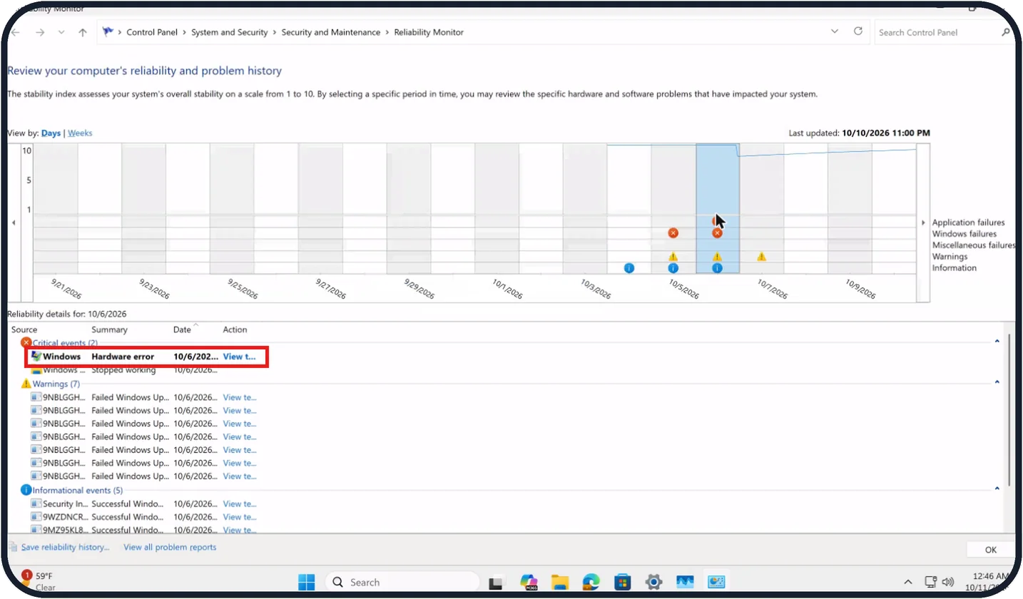 Screenshot from the guide: Windows 11 blue screen? 7 fixes for stop code errors