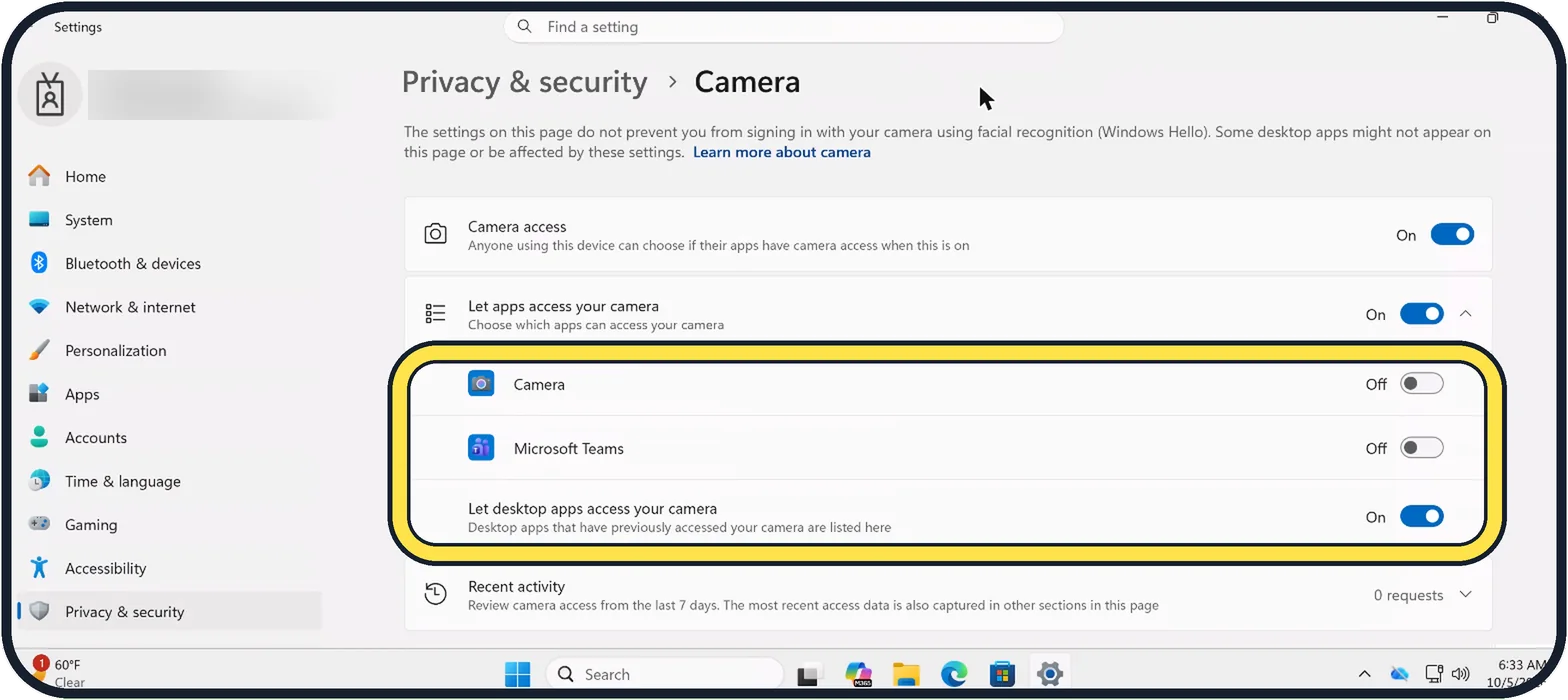 Windows screenshot: Allow the app you use