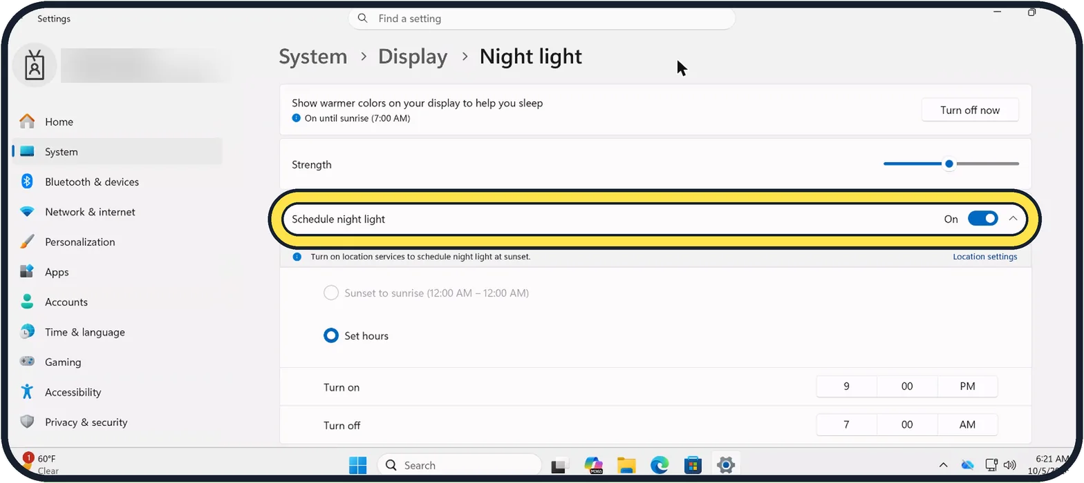 Windows screenshot: Check the schedule