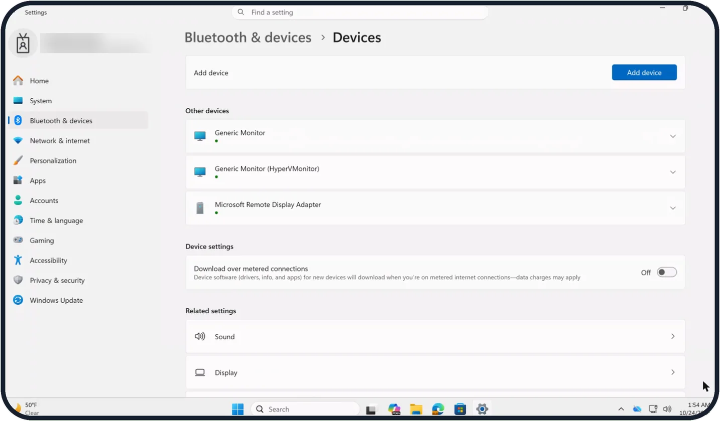 Windows screenshot: Unplug external hardware