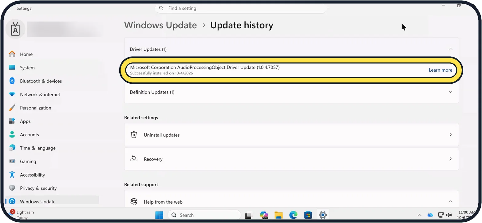 Windows screenshot: Find the error code
