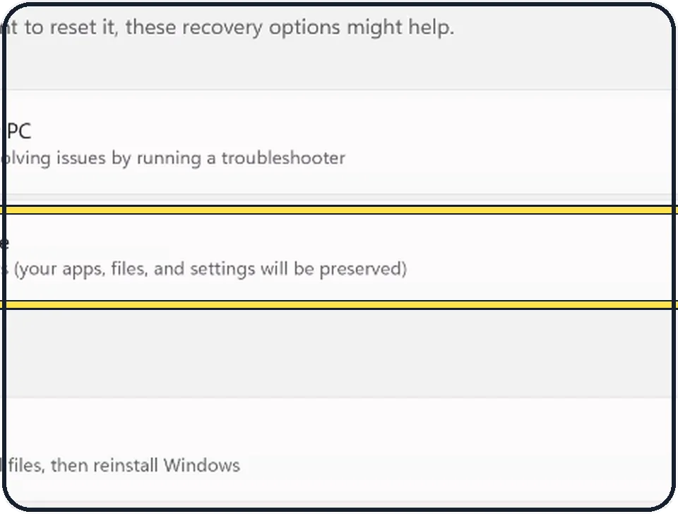 Windows screenshot: Reinstall Windows with Windows Update