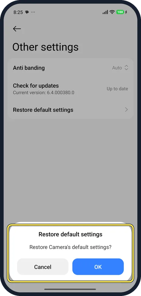 Android screenshot: Confirm