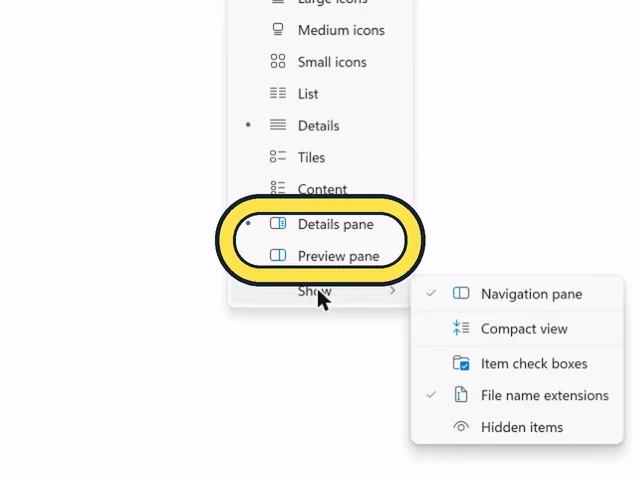 Screenshot from the guide: File Explorer preview pane not working on Windows 11? Fixes