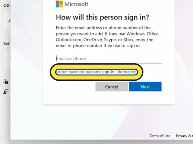 Screenshot from the guide: How to add another user account on Windows 11