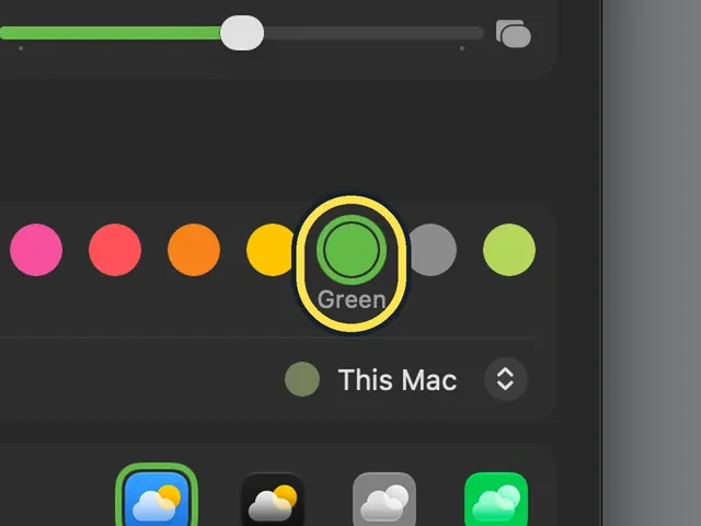 Screenshot from the guide: How to change the accent colour on a Mac