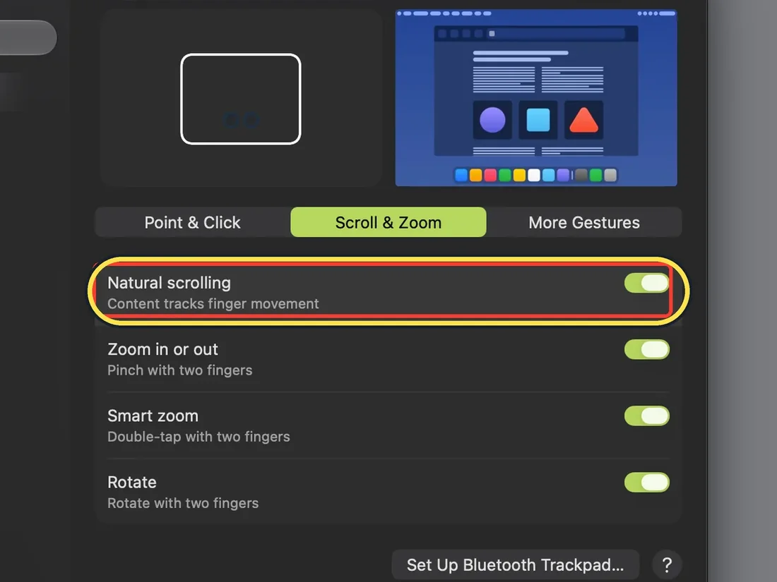 Screenshot from the guide: How to change the scroll direction on a Mac