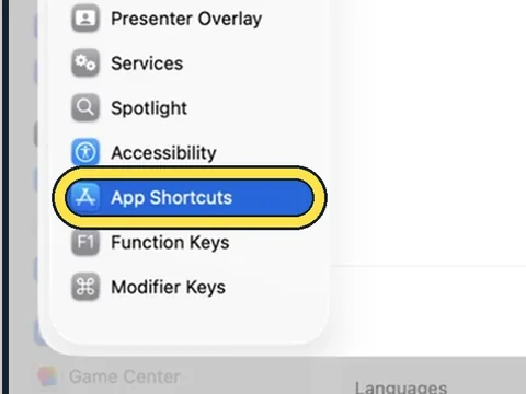Screenshot from the guide: How to create your own keyboard shortcuts on a Mac