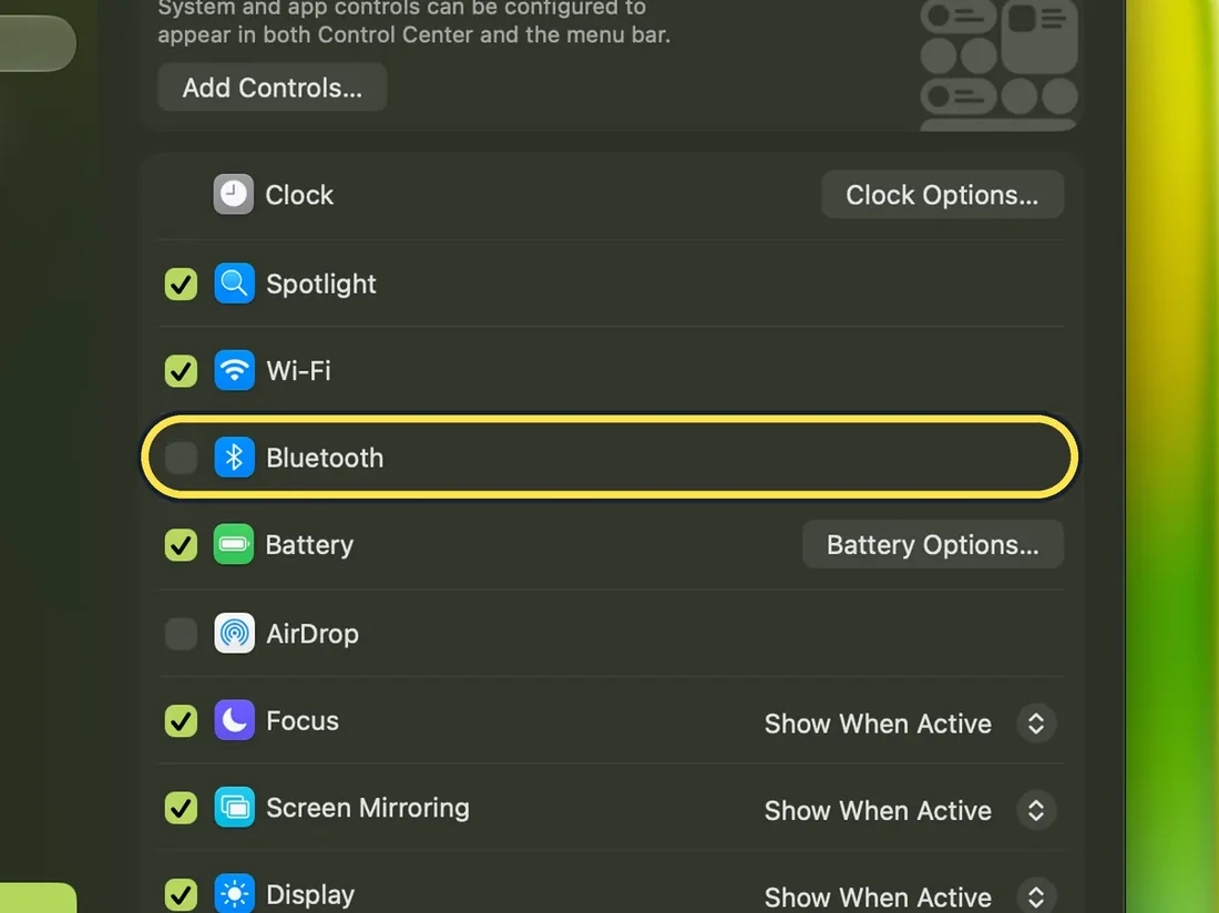Screenshot from the guide: How to customise the menu bar on a Mac