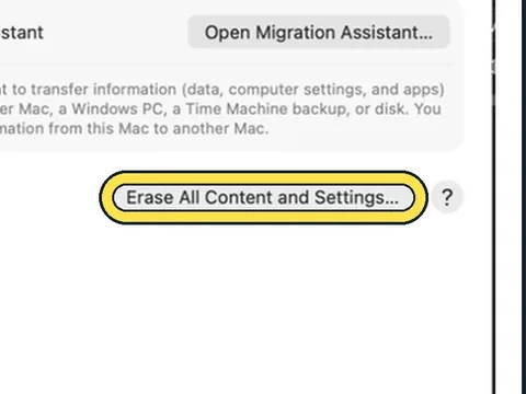 Screenshot from the guide: How to factory reset a Mac