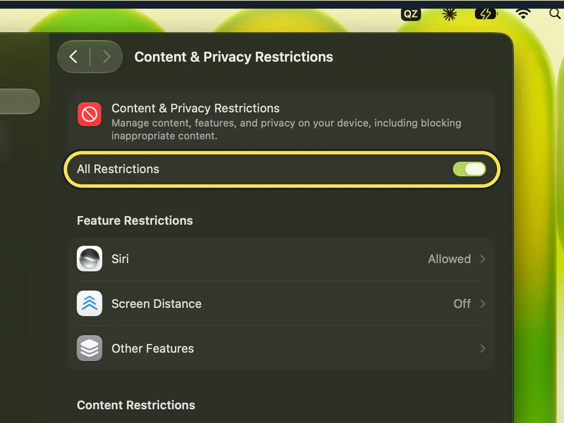 Screenshot from the guide: How to set up Screen Time on a Mac