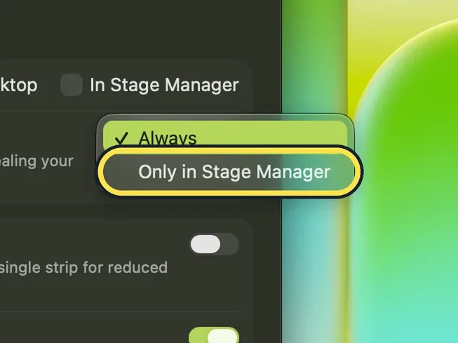 Screenshot from the guide: How to stop a click on the desktop hiding windows on a Mac