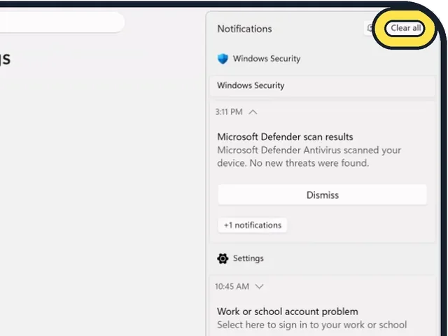 Screenshot from the guide: How to stop notifications popping up on Windows 11