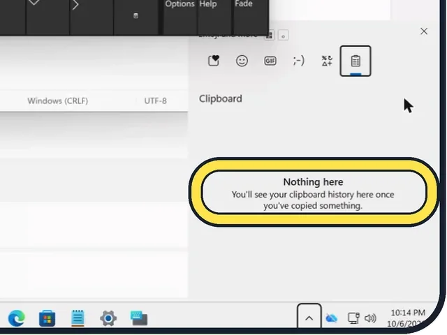 Screenshot from the guide: How to turn on clipboard history on Windows 11