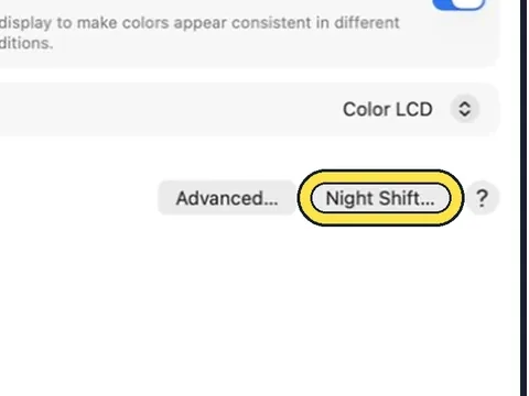 Screenshot from the guide: How to turn on Night Shift on a Mac