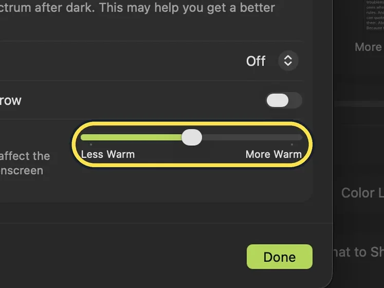 Screenshot from the guide: How to turn on Night Shift on a Mac