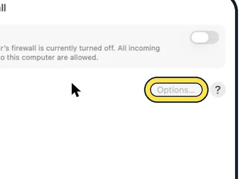 Screenshot from the guide: How to turn on the firewall on a Mac