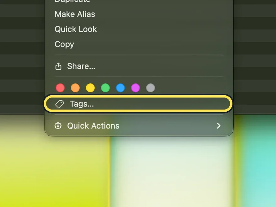 Screenshot from the guide: How to use tags in Finder on a Mac