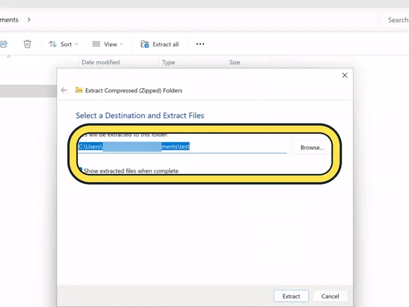 Screenshot from the guide: How to zip and unzip files on Windows 11