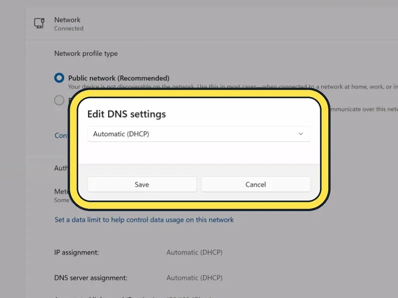 Screenshot from the guide: Internet works in one browser but not another on Windows 11?