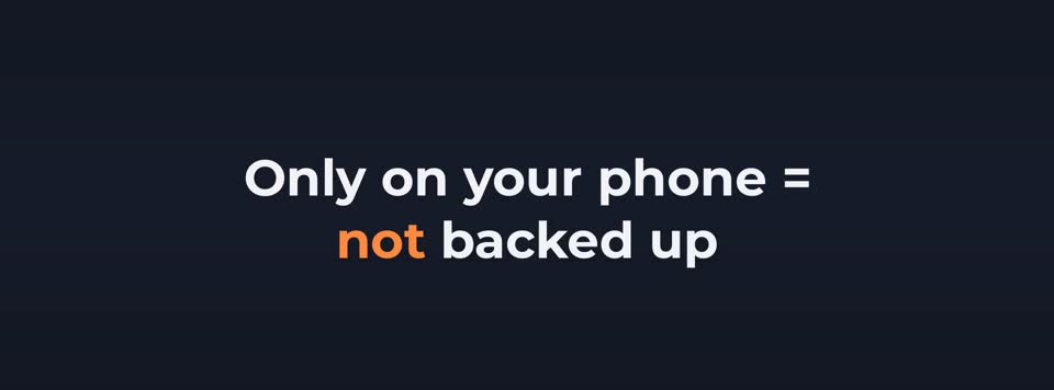 Back up photos separately